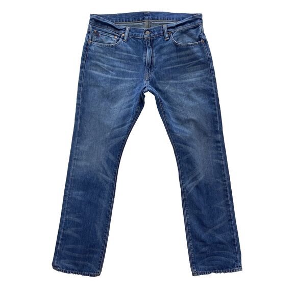 Polo Ralph Lauren Jeans Mens 36x32 Blue Slim Straight Fit Medium Fade Wash Denim - Picture 1 of 13